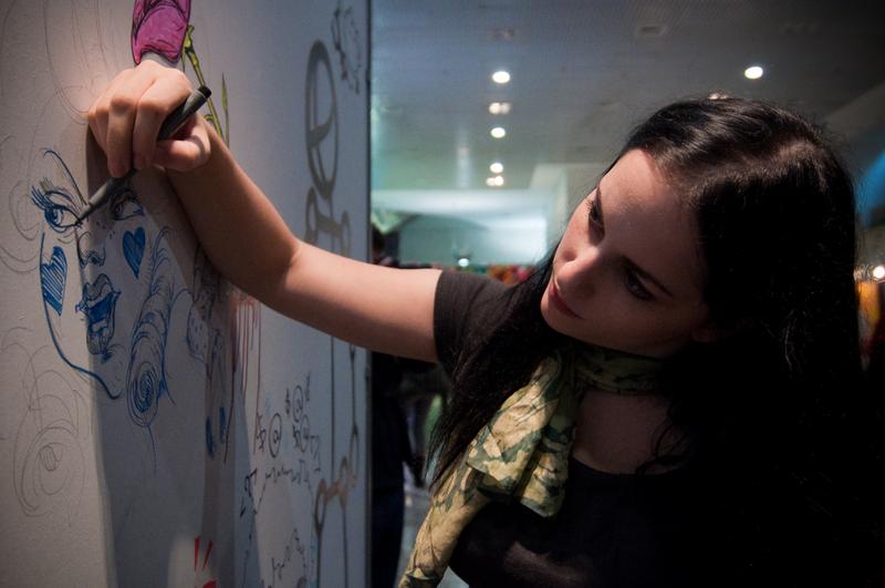 Molly Crabapple at a 2009 show in Sao Paulo, Brazil