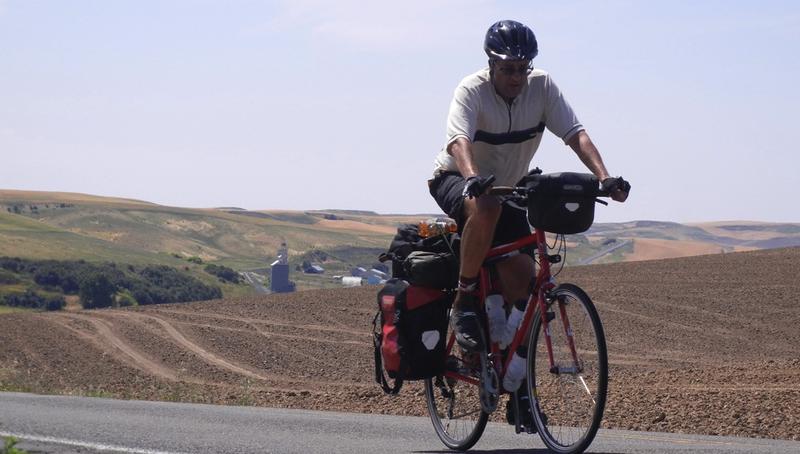 Bruce Weber bicycling across the United States