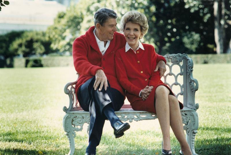 Former U.S. President Ronald Reagan and First Lady Nancy Reagan share a moment in this undated file photo. Ronald Reagan turns 92 on February 6, 2003.