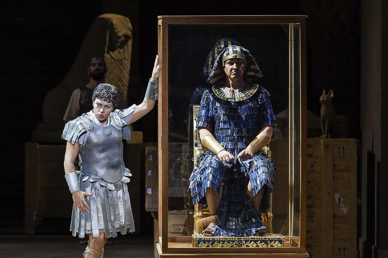 Sonia Prina as Julius Caesar and Jud Perry as Tolomeo in Handel's 'Julius Caesar in Egypt' from the Royal Theater in Turin, Italy.