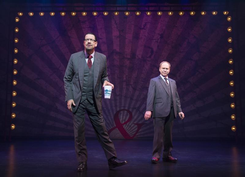 Penn Jillette (left) and Teller in Penn & Teller on Broadway.
