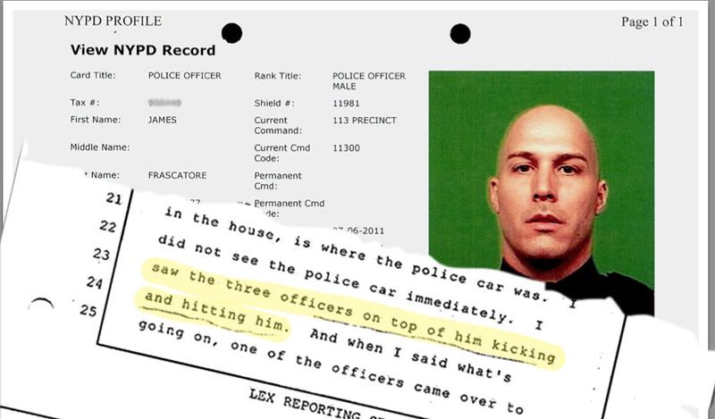 Officer James Frascatore was one target in a civilian complaint over an arrest he made in Queens last year.