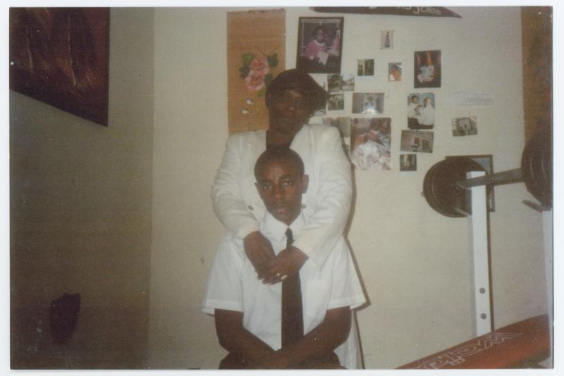 Buchanan, 13, with a family friend in June 1990, before receiving a life sentence without parole.