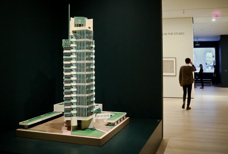 A 1952 model of architect Frank Lloyd Wright's Price Tower hi-rise, which was built in Bartlesville, Okla.