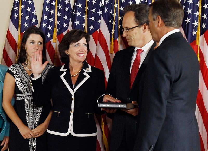 Rep. Kathy Hochul (D-NY) participates in a mock swearing-in at the U.S. Capitol June 1, 2011.