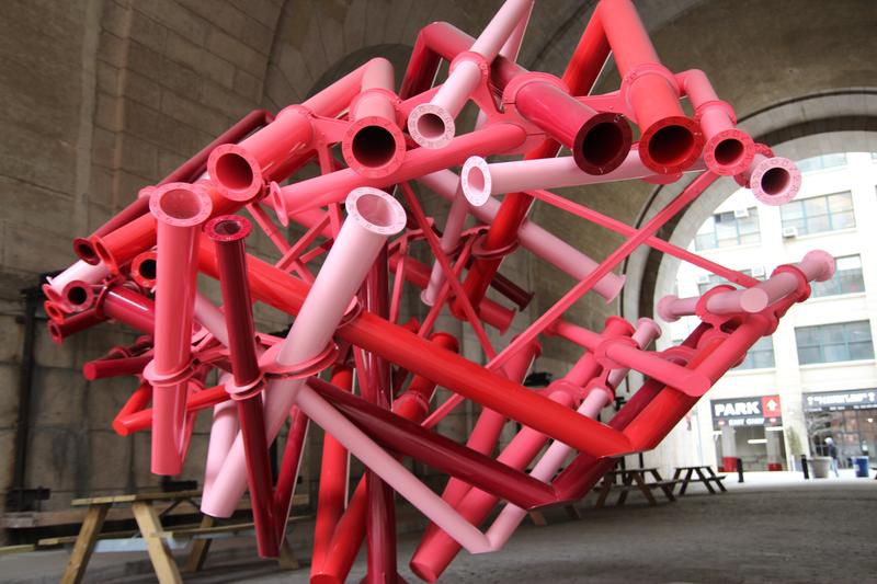 The Matchmaker sculpture, currently under the Manhattan Bridge, helps users make cosmic love connections
