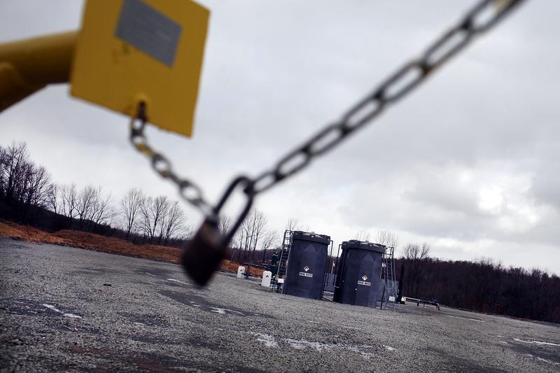 A natural gas station near a hydraulic fracturing site in Springville, Pennsylvania