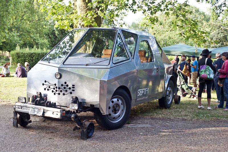 The SEFT-1 car, built by artists to explore the abandoned railroad lines of Mexico