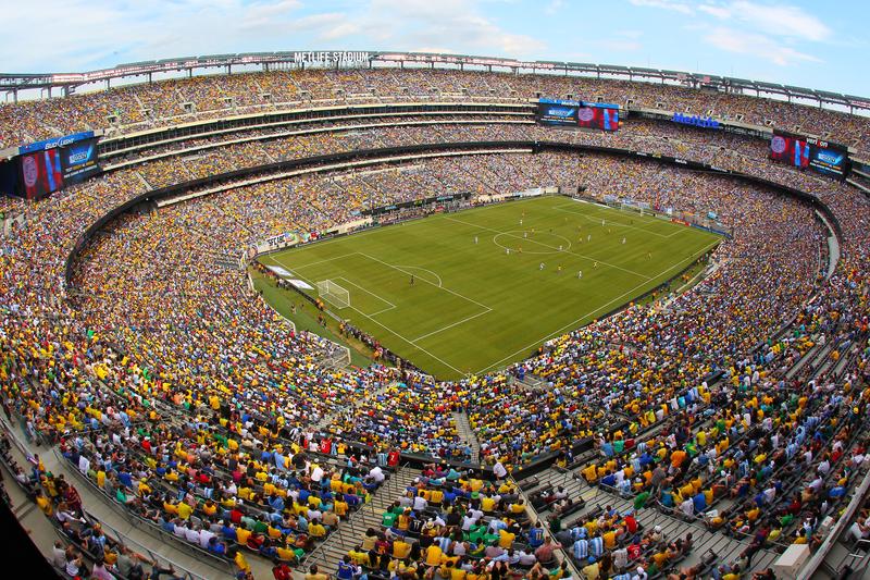 A sellout crowd of over 81,000 watches Brazil play Argentina during the second half of an international friendly soccer match on June 9, 2012 at MetLife Stadium in East Rutherford, New Jersey.
