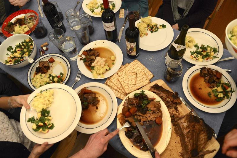 A table spread for a story on a Passover seder meal on Feb. 26, 2013 at a home in Jamaica Plain.