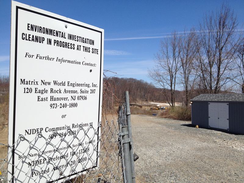 A sign at the Roxbury, NJ landfill