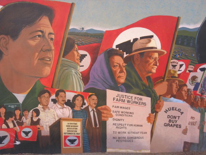 A Cesar Chavez memorial mural in San Fernando, CA.
