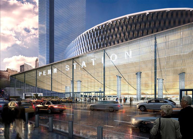 Redeveloped Penn Station exterior: view from 8th Avenue