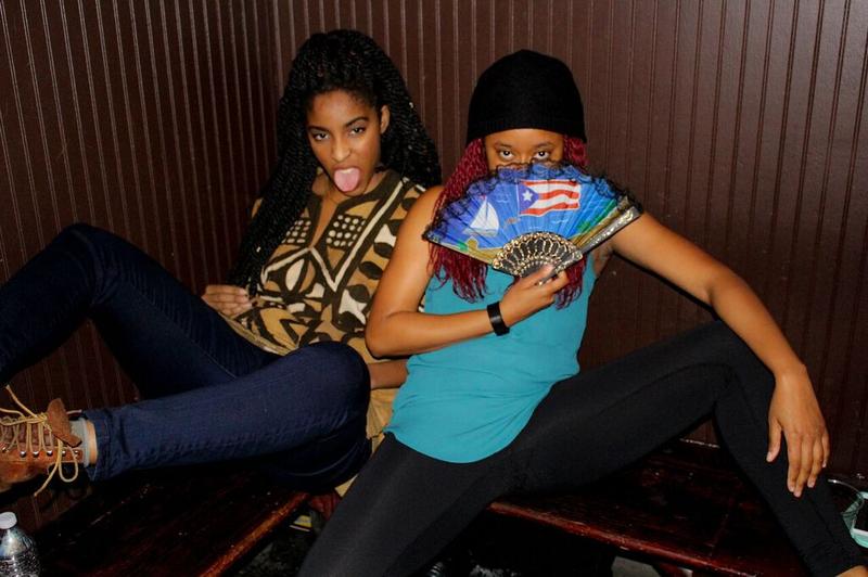 Getting silly backstage at 2 Dope Queens Live.