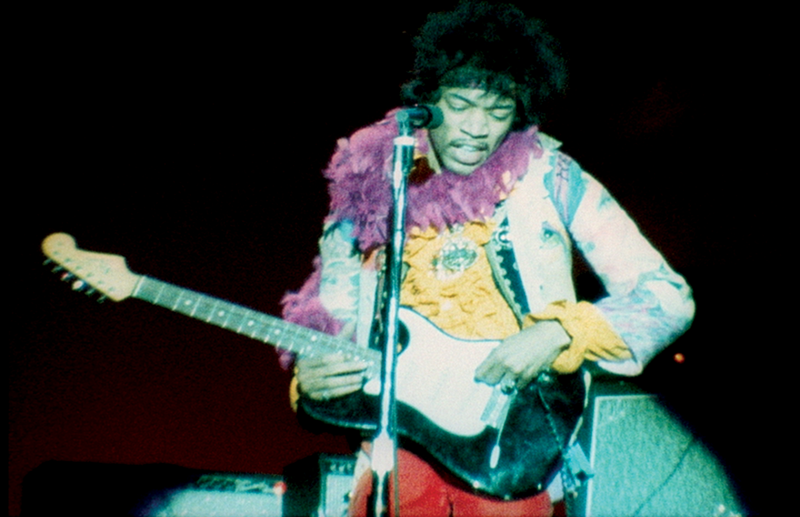An image of Jimi Hendrix from "Monterey Pop."