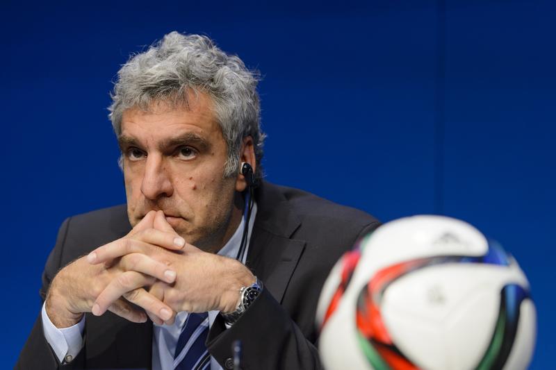 FIFA spokesman Walter De Gregorio gives a press conference at the FIFA headquarters, on May 27, 2015 in Zurich.