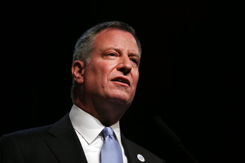 New York City Mayor De Blasio Marks His First 100 Days In Office