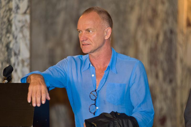 Sting attends 'The Last Ship' Pre-Broadway news conference at Cadillac Palace Theatre on May 27, 2014 in Chicago, Illinois.
