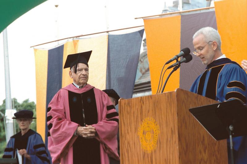 James MacGregor Burns, left, at Williams College