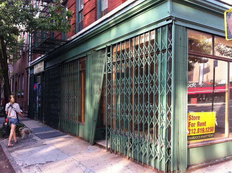 A storefront for rent in Greenwich Village