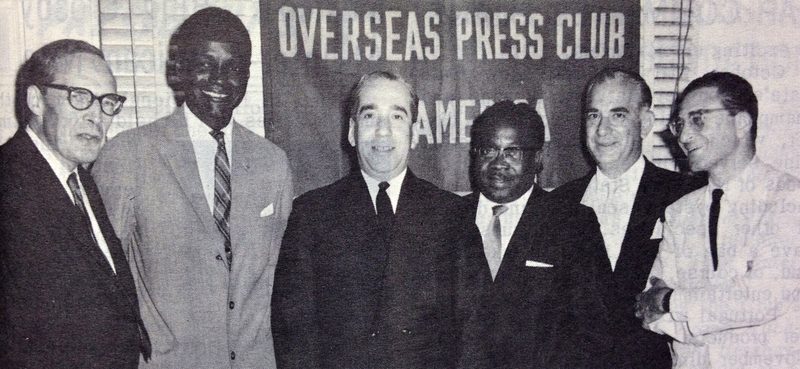 James Sheldon, Dr. John Karefa-Smart, Fgn Minister of Sierra Leone, Dr. Alberto Franco NoGueira, Fgn Minister of Portugal, Gershon Collier, UN Amb. from Sierra Leone, Vasco Viera, UN Amb. to Portugal