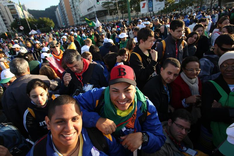 A crowd in Rio de Janeiro, Brazil