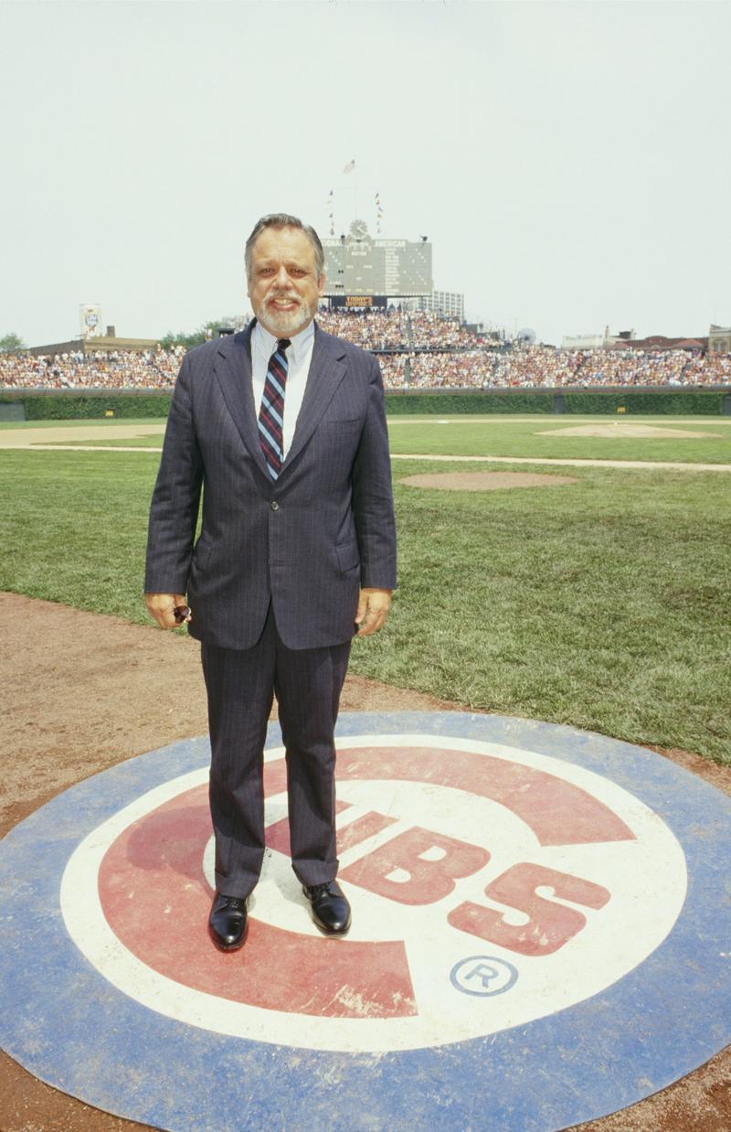 Major League Baseball Commissioner Bart Giamatti poses for a May 1987 photo at Wrigley Field in Chicago, Illinois.