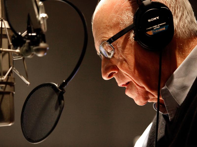 NPR's Carl Kasell delivers one of his last newscasts during Morning Edition on Dec. 30, 2009, in Washington, D.C.