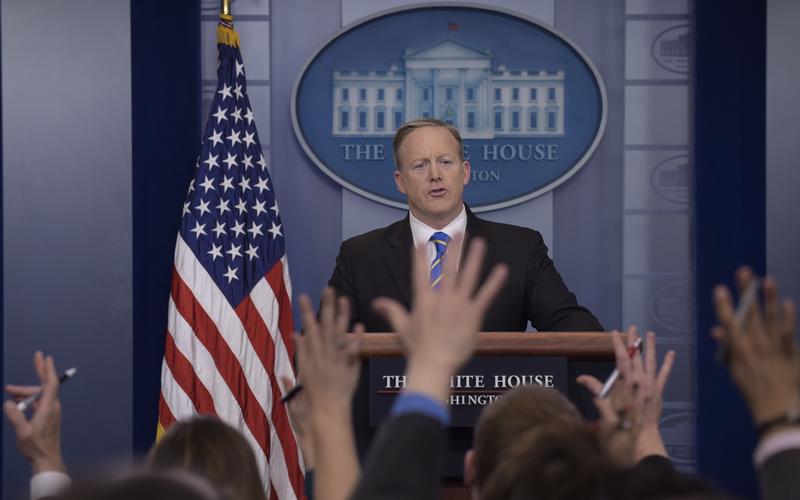 White House press secretary Sean Spicer speaks during the daily briefing, Tuesday Jan 24th