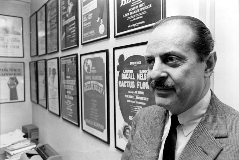American theatrical producer David Merrick is shown in his Broadway office in New York City in Feb. 1966.