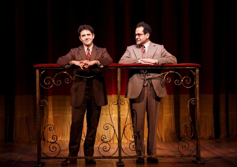 Santino Fontana and Tony Shalhoub in a scene from Lincoln Center Theater's production of "Act One," a play written and directed by James Lapine, at the Vivian Beaumont Theater.