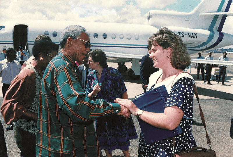 Nelson Mandela and Zelda la Grange