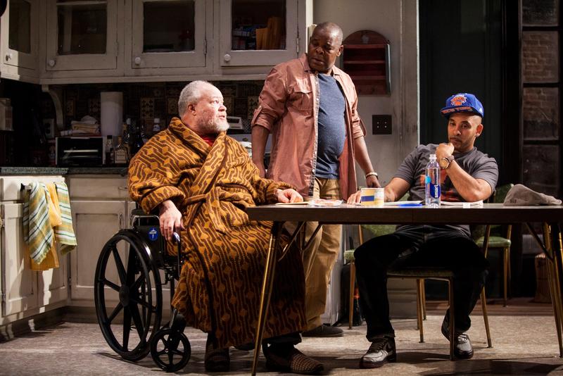 Stephen McKinley Henderson, Ray Anthony Thomas, and Victor Almanzar in "Between Riverside and Crazy," written by Stephen Adly Guirgis, directed by Austin Pendleton, at the Atlantic Theater Company.
