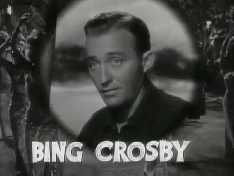 Cropped screenshot of Bing Crosby from the trailer for the film Road to Singapore.