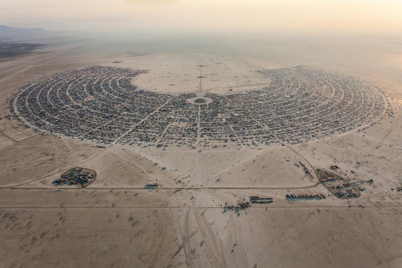 This is what Burning Man normally looks like, without a rainstorm.