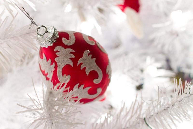 Decorating the tree in preparation for Christmas next week