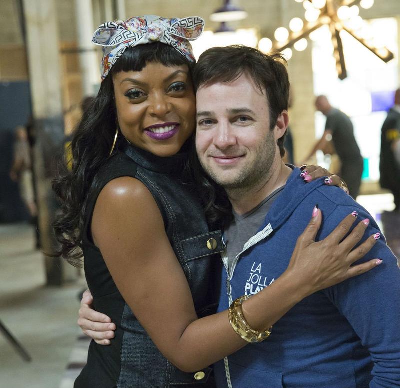 (L to R) Actress Taraji P. Henson on set with Empire creator Danny Strong