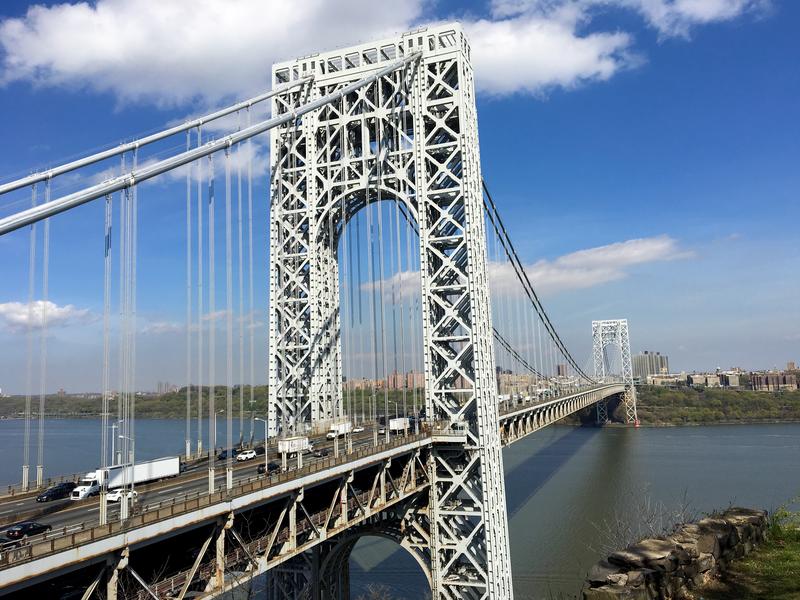 George Washington Bridge from Fort Lee. (Sarah Gonzalez/WNYC)