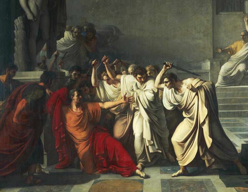 Death of Julius Caesar, 1805-1806, by Vincenzo Camuccini (1771-1844), oil on canvas, 400x707 cm.