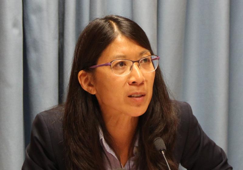 Joanne Liu, President of Doctors Without Borders (MSF), speaks during a media conference over the airstrike on Kunduz hospital in Afghanistan.