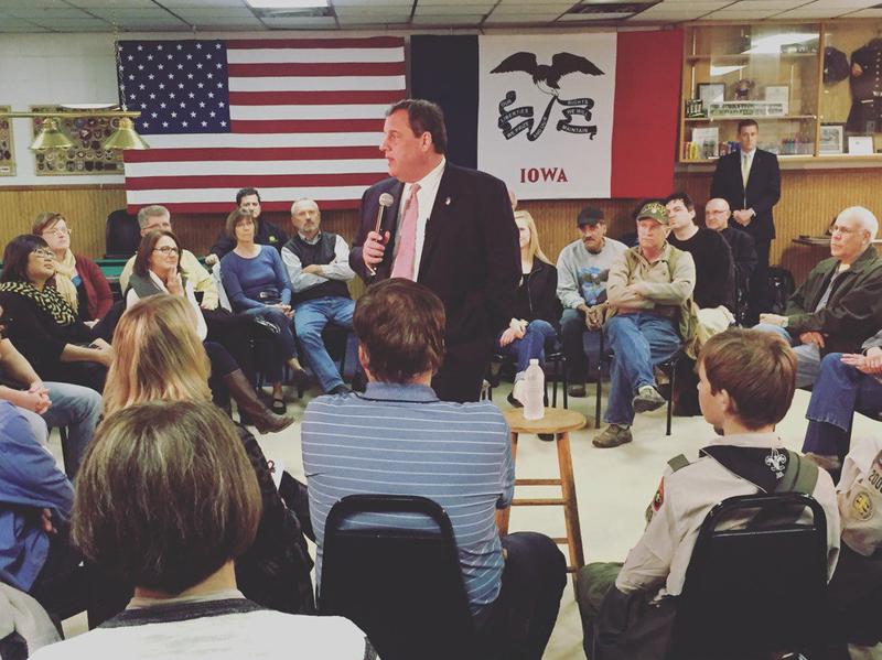 New Jersey Governor Chris Christie at Iowa town hall meeting, Nov. 11, 2015.