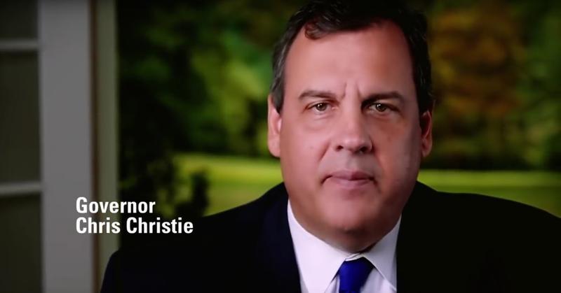 Still from 'Law Enforcer' video on Governor Chris Christie's campaign
web site.