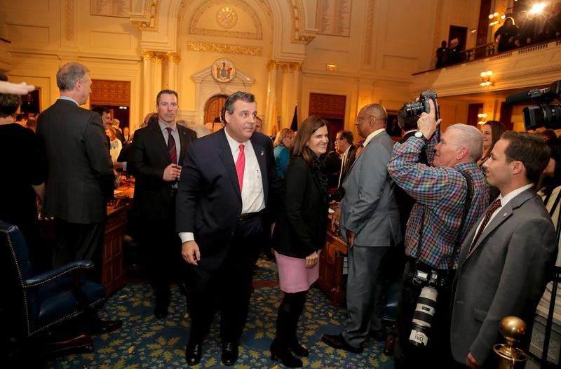 Governor Chris Christie with wife, Mary Pat, at the State of the
State address, January 12, 2016