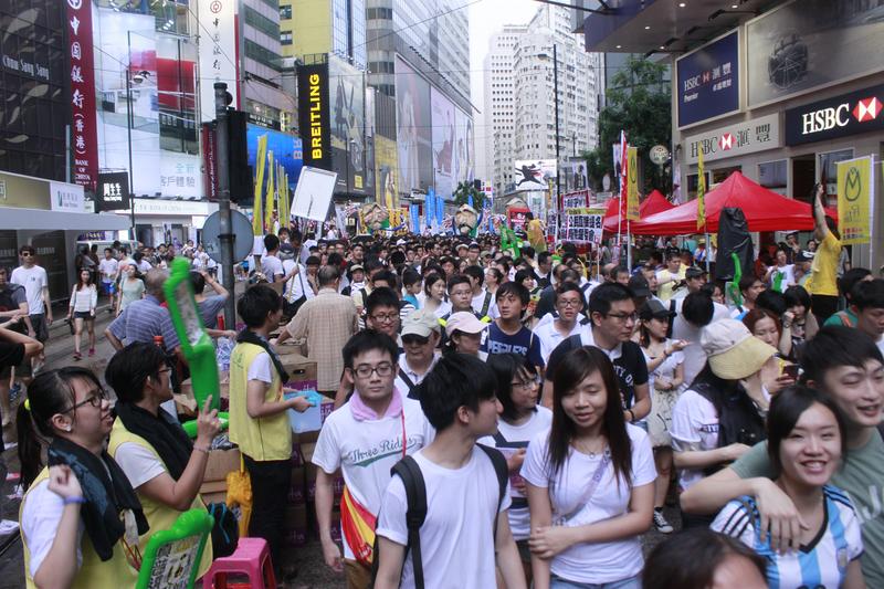March in Hong Kong on July 1, 2014