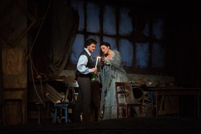 Vittorio Grigolo as Rodolfo and Anita Hartig in her Met debut as Mimì in Puccini's "La Bohème."