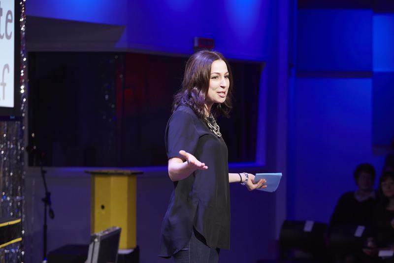 Manoush Zomorodi, host of Note to Self, launches the Infomagical series in The Greene Space