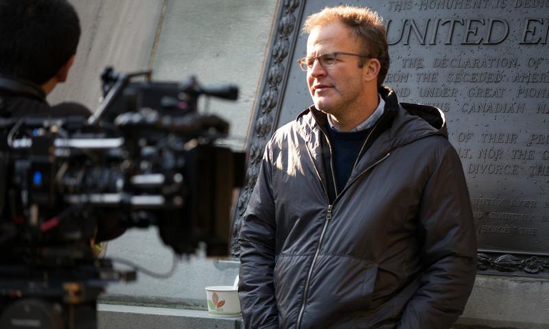 Tom McCarthy on the set of “Spotlight”