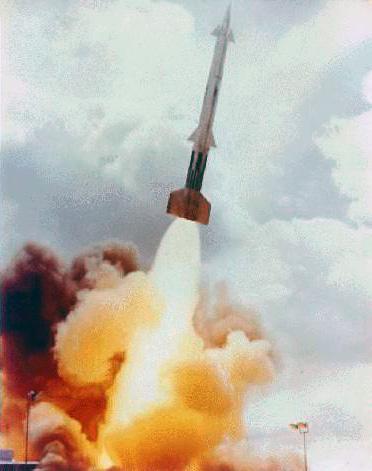 A Nike Zeus missile launch.