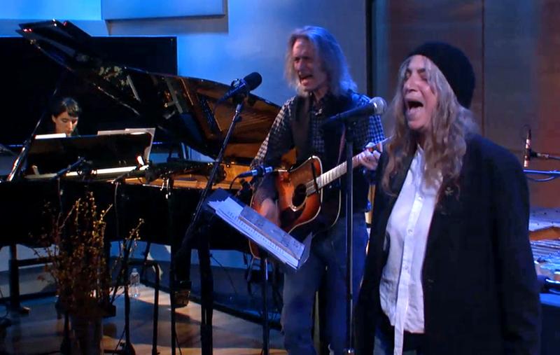 Jesse Paris Smith, Lenny Kaye, and Patti Smith in The Greene Space