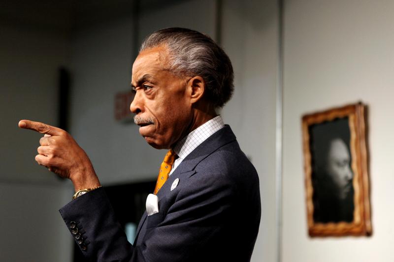 Rev. Al Sharpton speaking at his National Action Network headquarters in East Harlem about reports that he was an FBI informant in the 1980s.